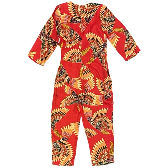 FARM Rio Wonderful Toucans Wrap Jumpsuit Red Multicolor Women’s Small R2001436 - Picture 5 of 8